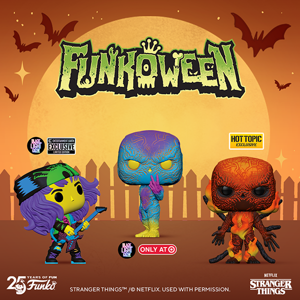 Exclusive Stranger Things Pops! Eddie (blacklight) and Vecna 